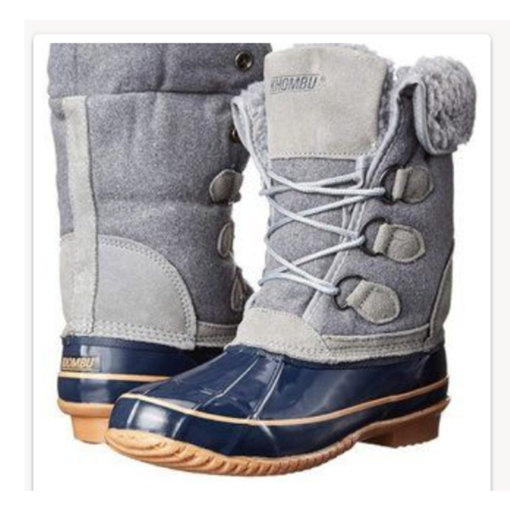 Khombu Jilly Navy Fold-Over in  Janelle Gray Rain/Boots -Women's Size 7